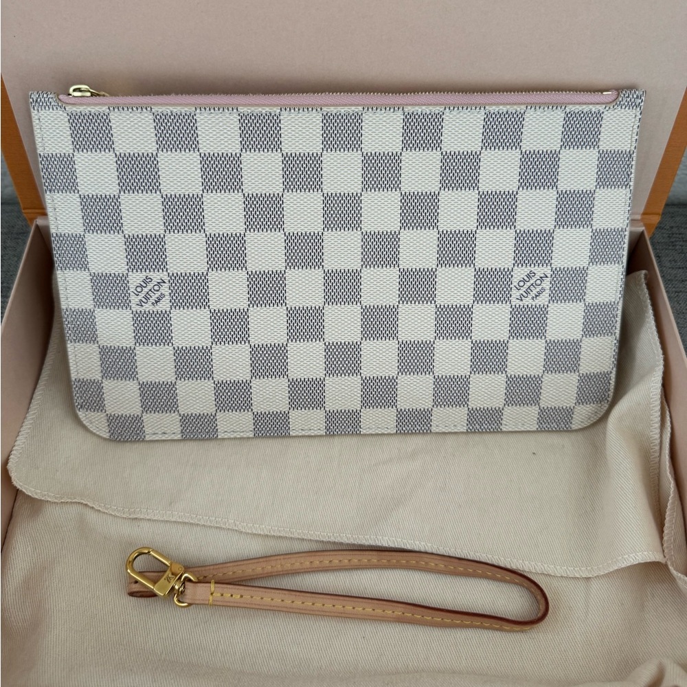 💕SOLD💕LV Neverfull pouch Damier Azur